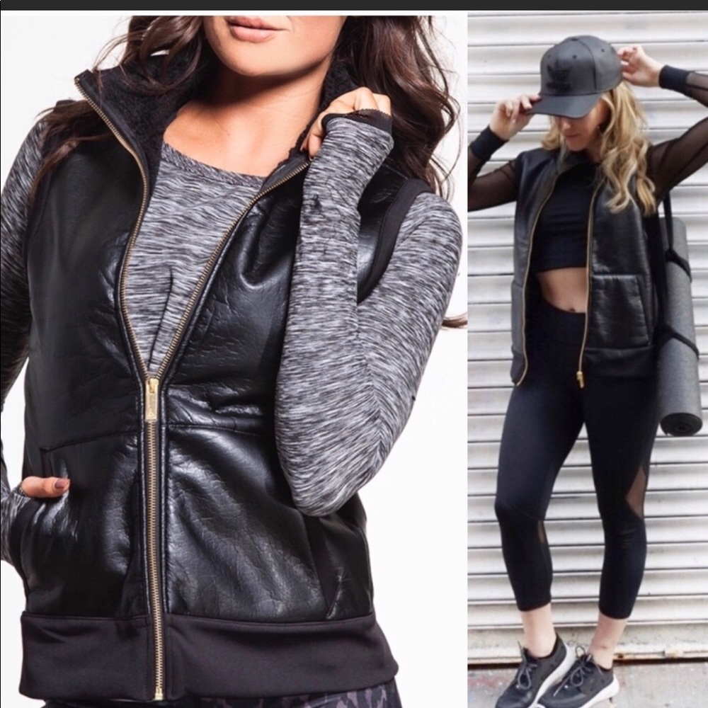 Alala Athletic Vegan Leather and Sherpa Lined Vest